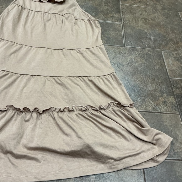 🔥3/$42 w FREE SHIPPING🔥 Tiered Ruffle Maxi Dress in Tan - Picture 3 of 5